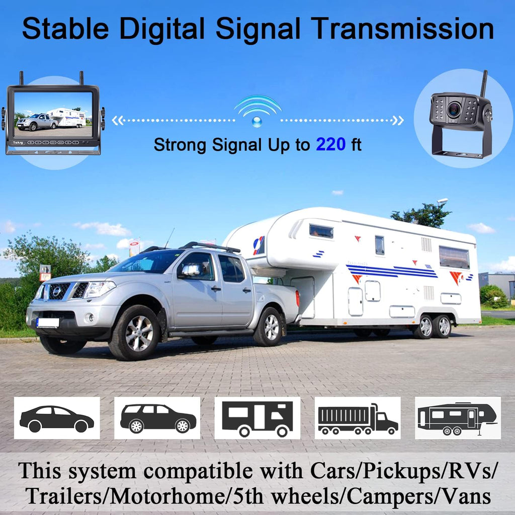 Wireless HD 1080P RV Backup Camera with 7 Inch Monitor V959