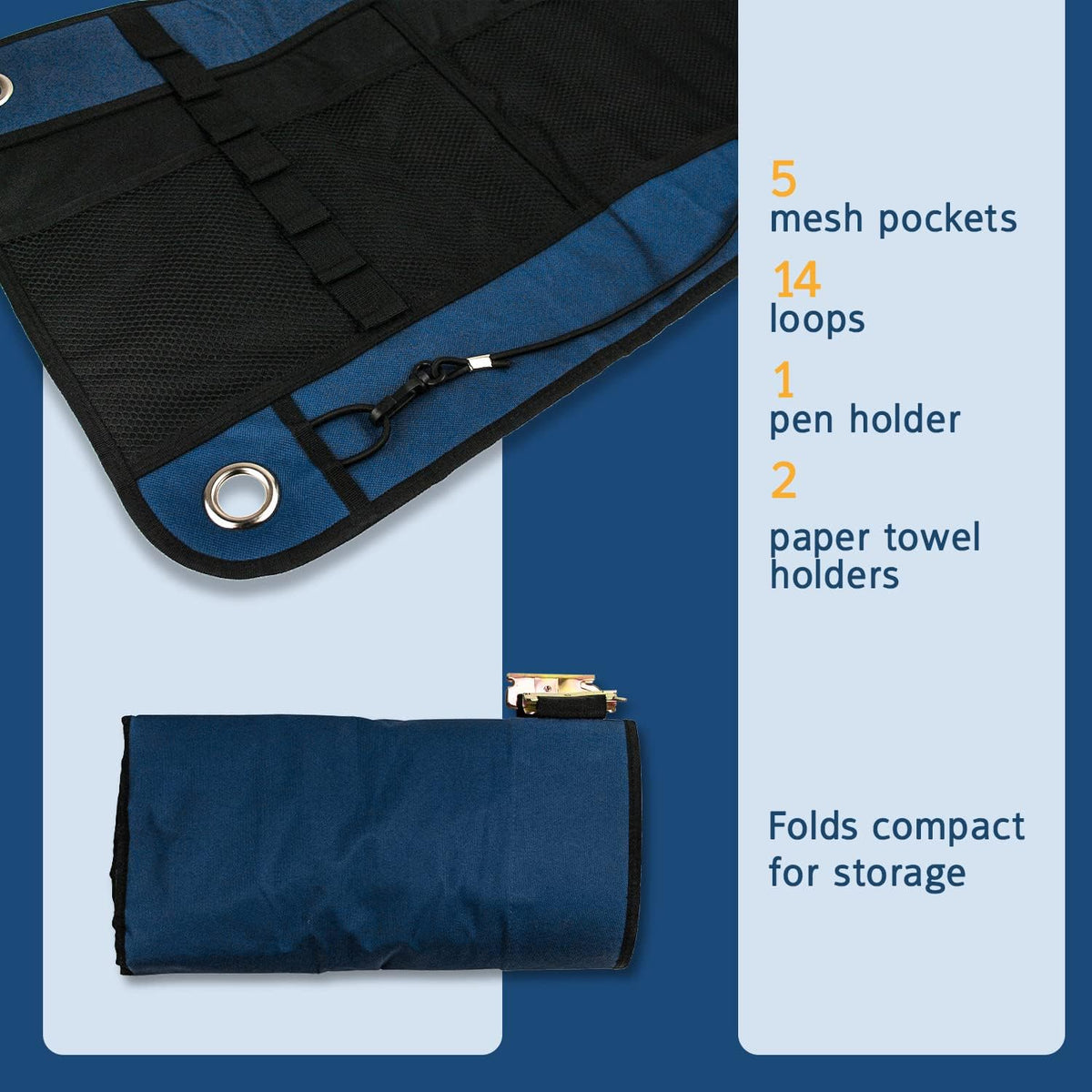 E-Track Hanging Trailer Organizers with Mesh Pockets, 34 in Long x 15 in Tall, 4-Pack M41566