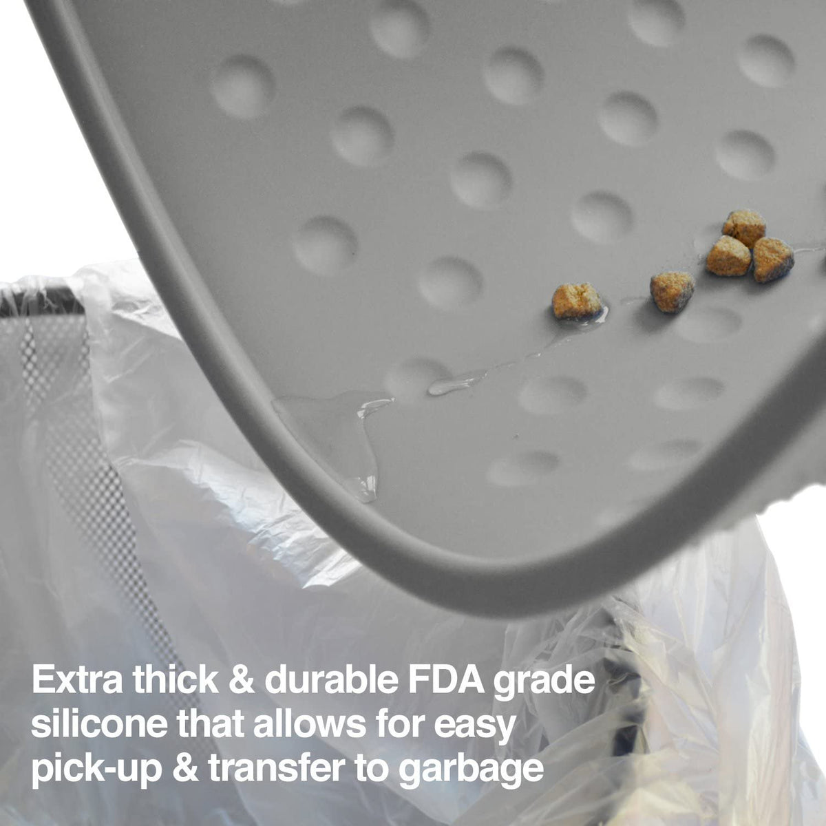 Grey Silicone Dog Food Mat, 27.5 x 17.5 M159