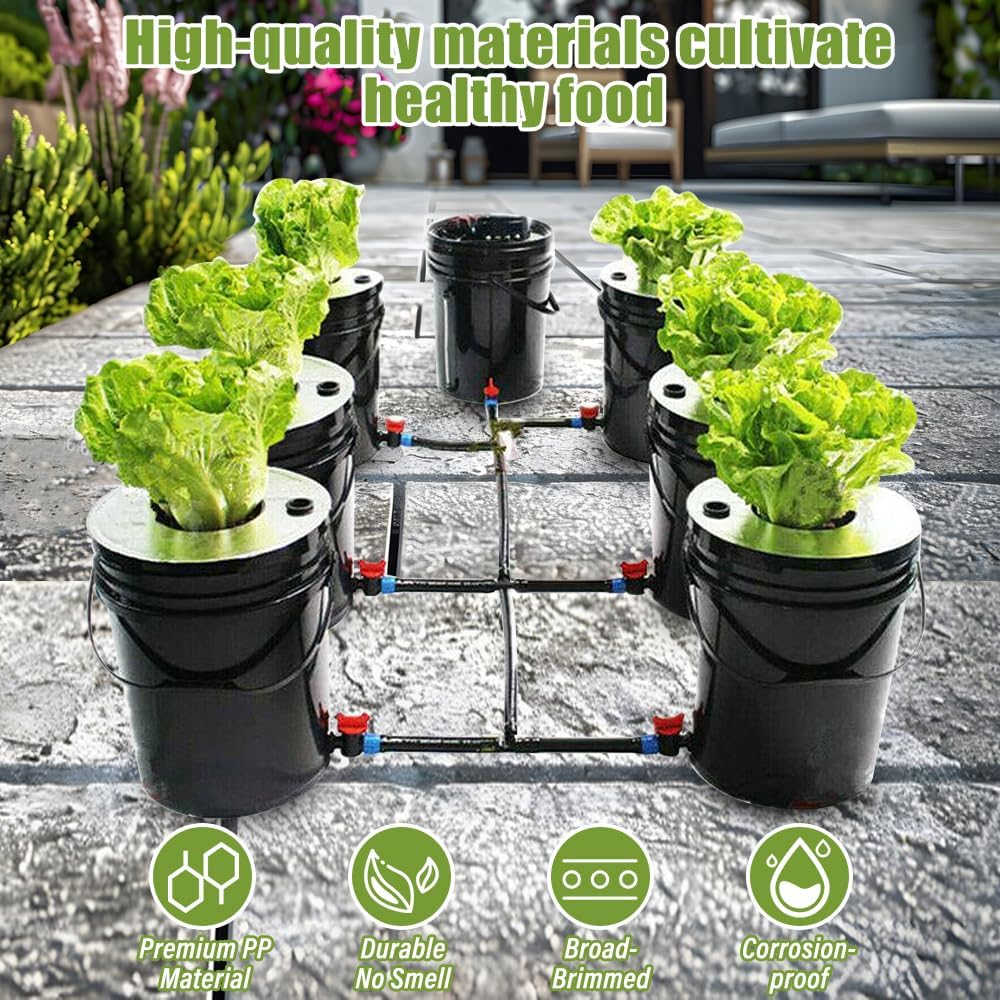 7 Bucket 5 Gallon Hydroponic Growing Kit with Pump K85837