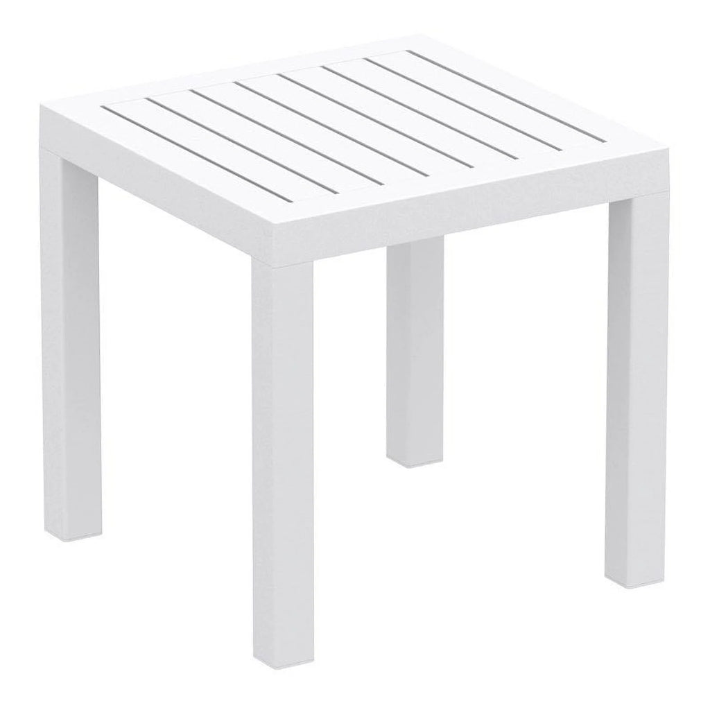 2 Piece White Resin Patio Side Table Set T11709
