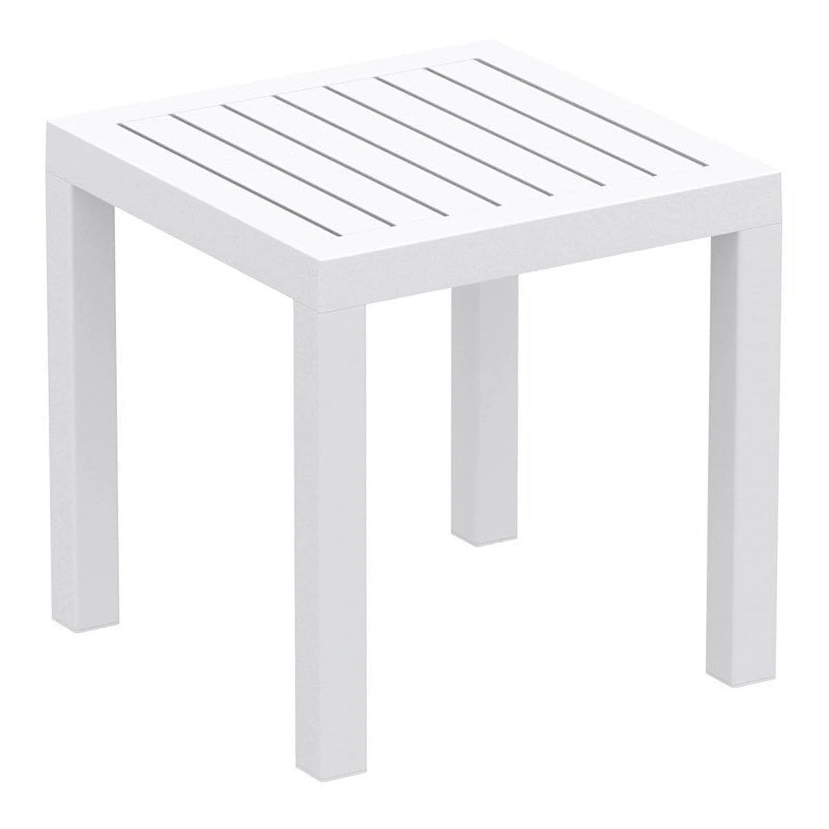 2 Piece White Resin Patio Side Table Set T11709