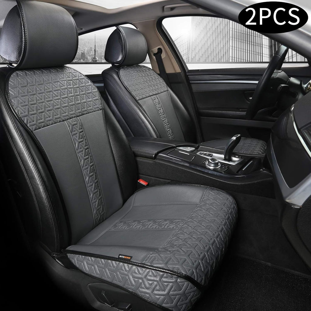 Leather PU Car Seat Cover Black 2PCS C72918