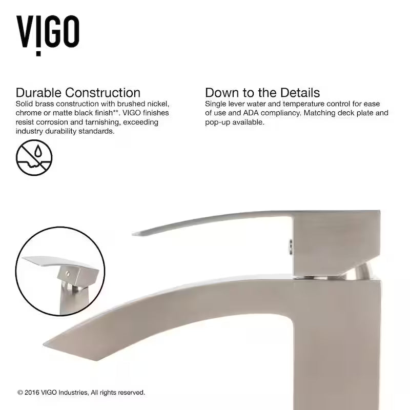 Single Handle Brushed Nickel Bathroom Faucet W638127
