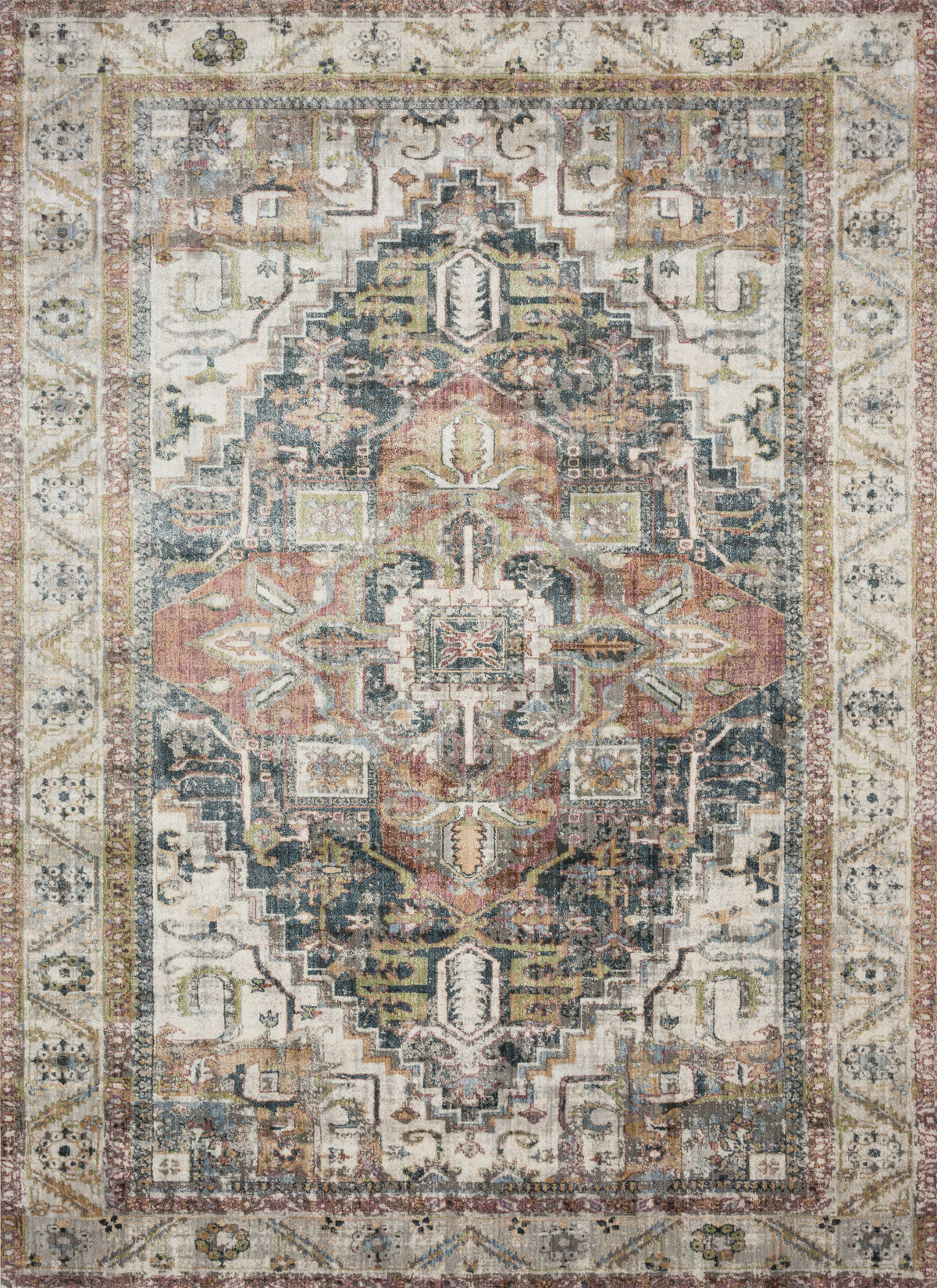 Ivory Multi 6'7 x 9'2 Rug Z184