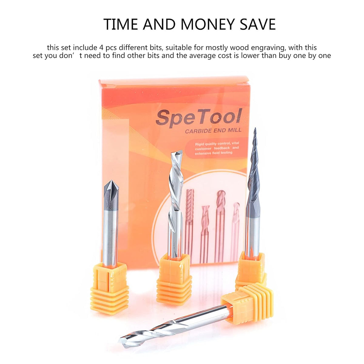 1/4 Inch Shank Solid Carbide CNC Router Bits Carving Set G950571