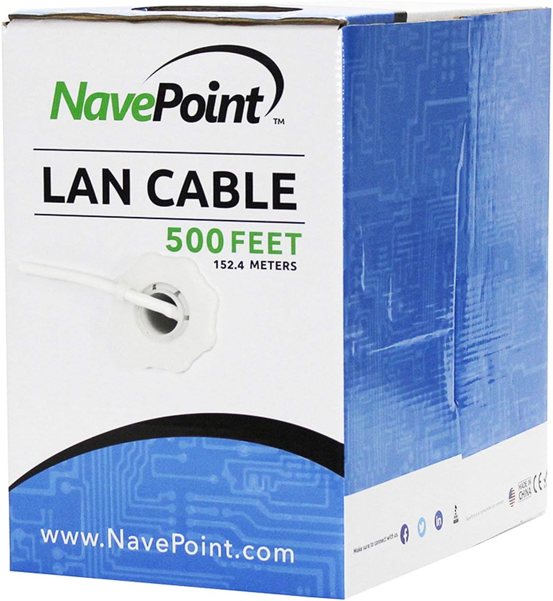 White 500ft Cat6 UTP Ethernet Cable D822