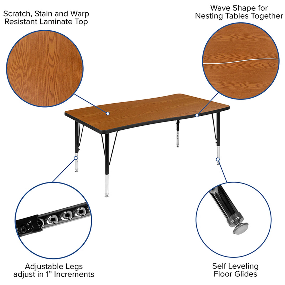 Oak Thermal Laminate Activity Table N53095