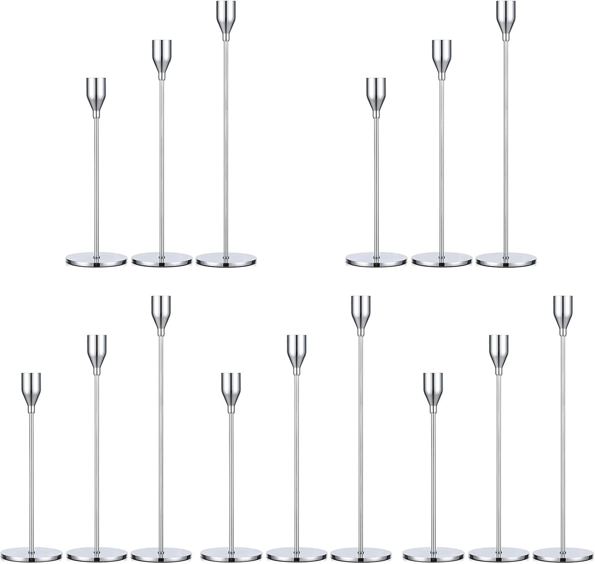 Black Taper Candle Holders Set of 3 Z260323