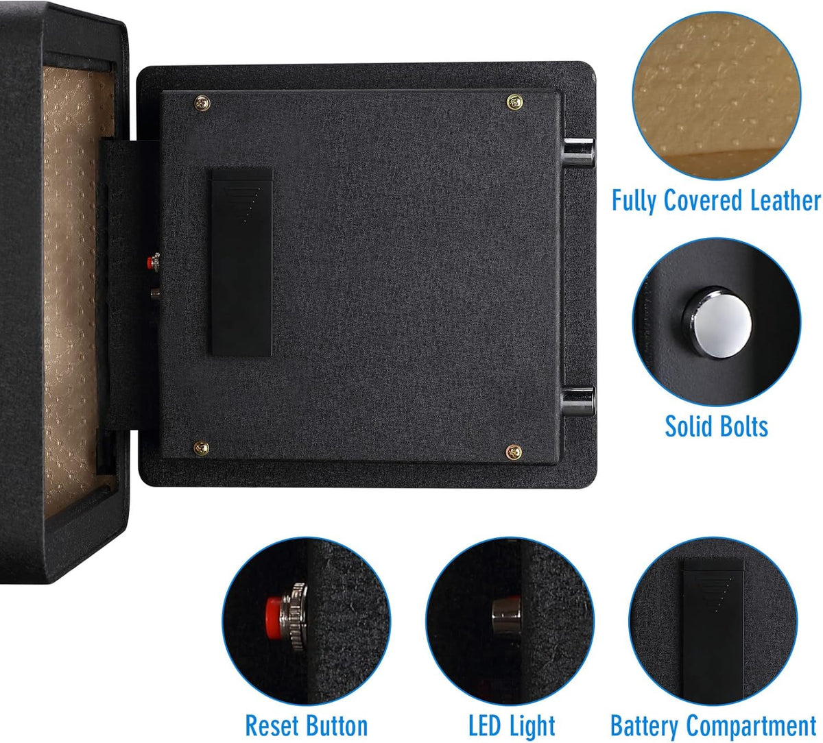 Black Biometric Fingerprint Safe Box with Touch Screen Keypad B745481