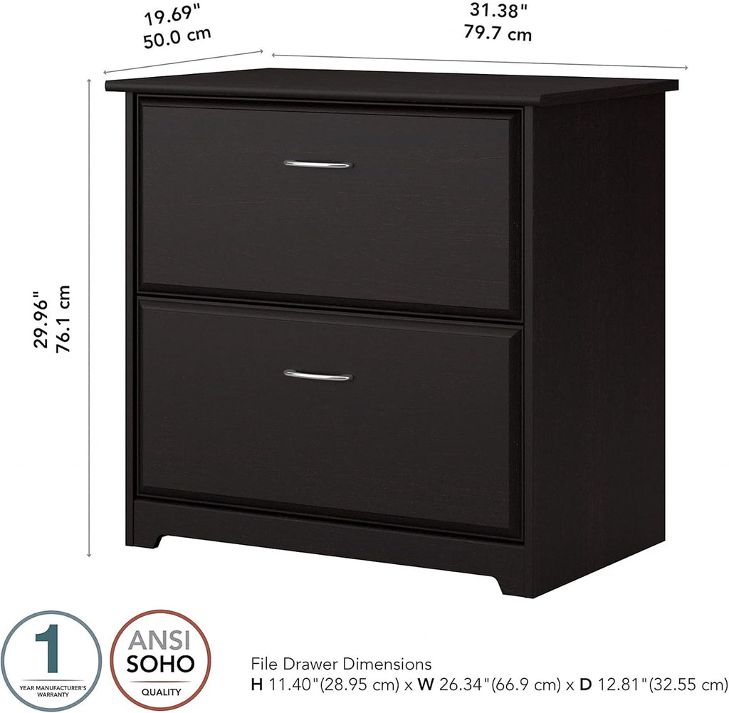 Espresso Oak 2 Drawer Lateral File Cabinet X21078