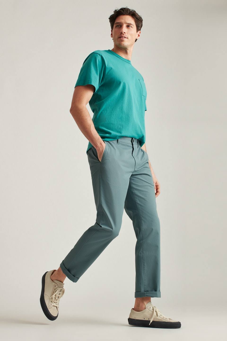 Stretch Washed Chinos Straight Fit Sea Grey 44 x 28 Z6392