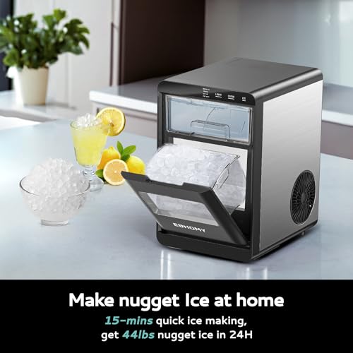 44Lbs/24H Self-Cleaning Nugget Ice Maker with Ice Scoop & Basket C372