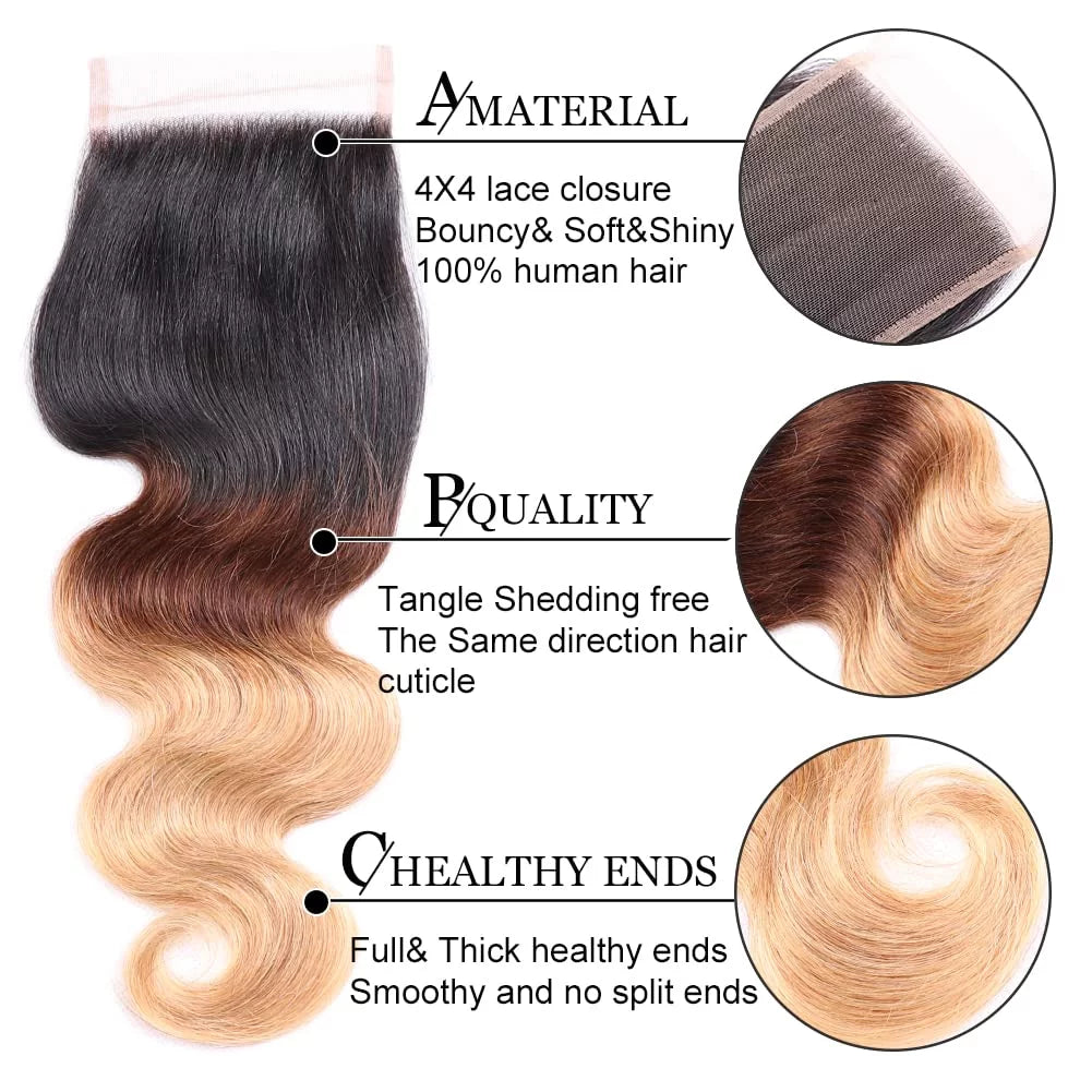 Body Wave Human Hair 4x4 Lace Closure G6816