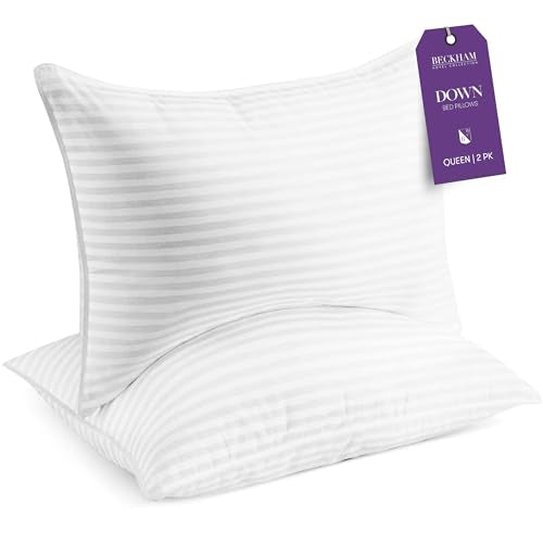 Queen Size Set of 2 Down Bed Pillows B482364