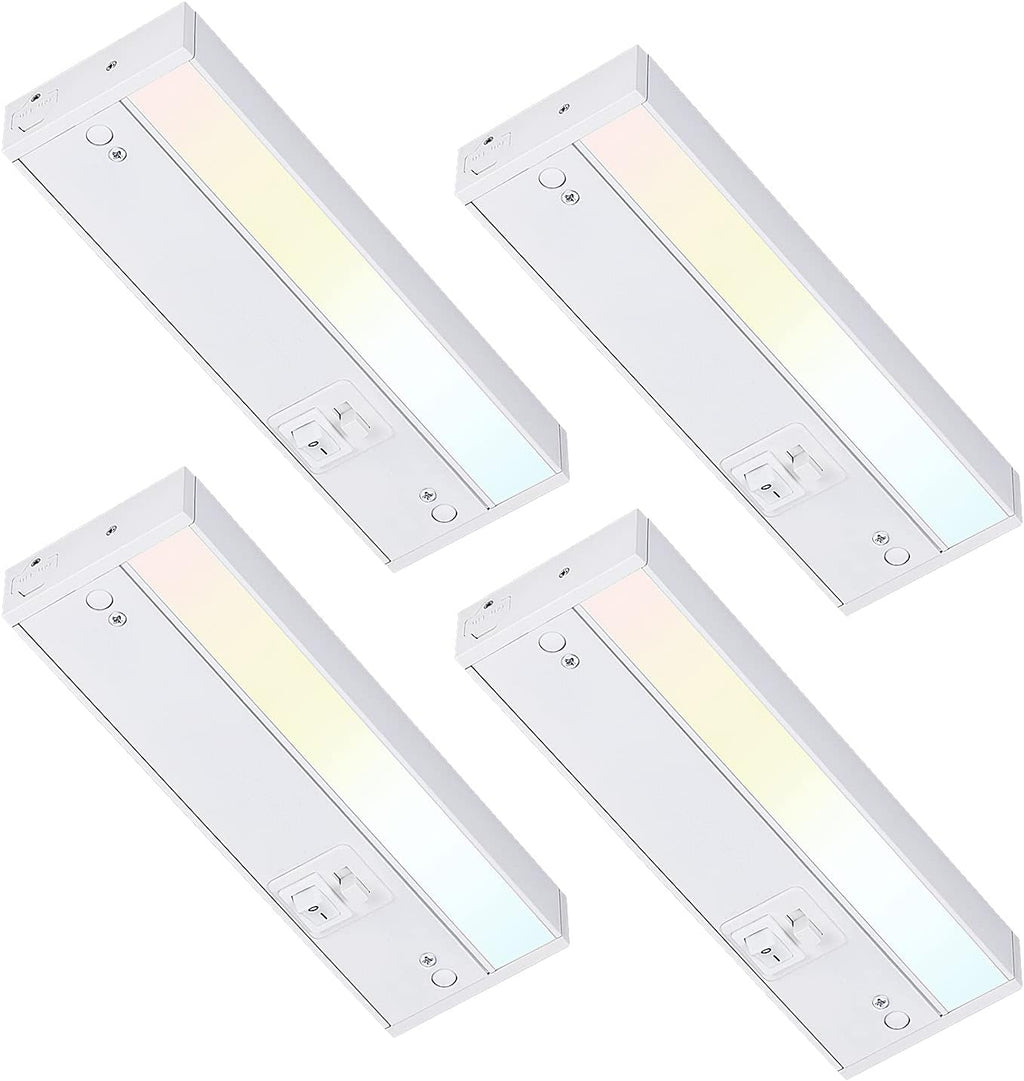 LED Under Cabinet Light, 12 Inch, 8W, Dimmable, 3 Color Selectable, Pack of 4 W523