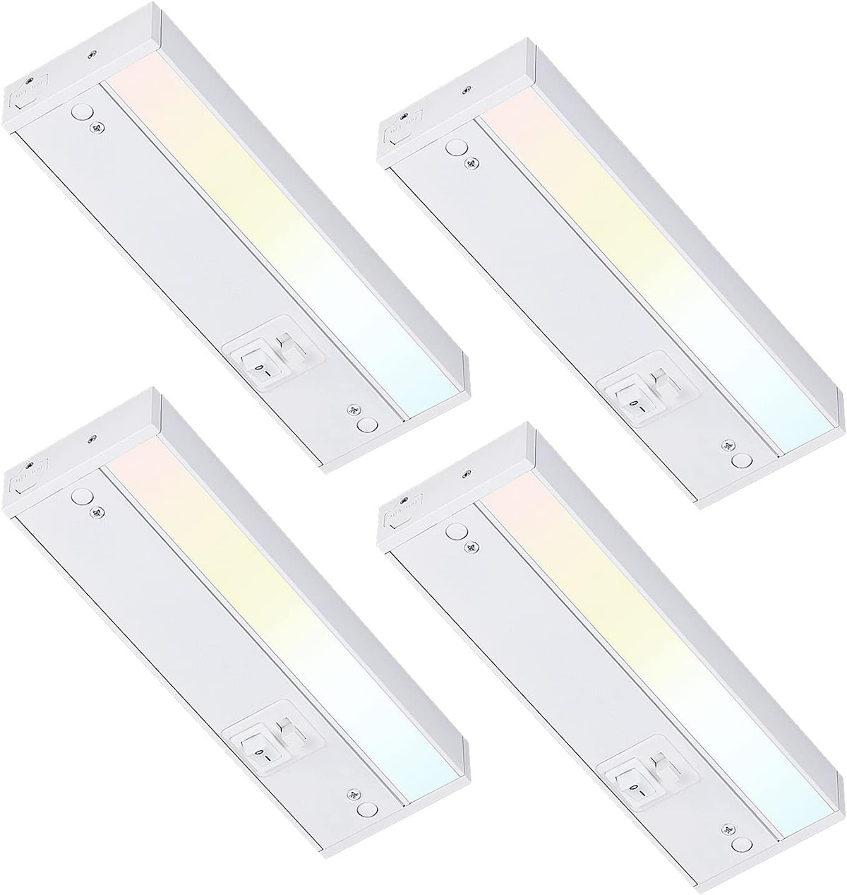 LED Under Cabinet Light, 12 Inch, 8W, Dimmable, 3 Color Selectable, Pack of 4 W523