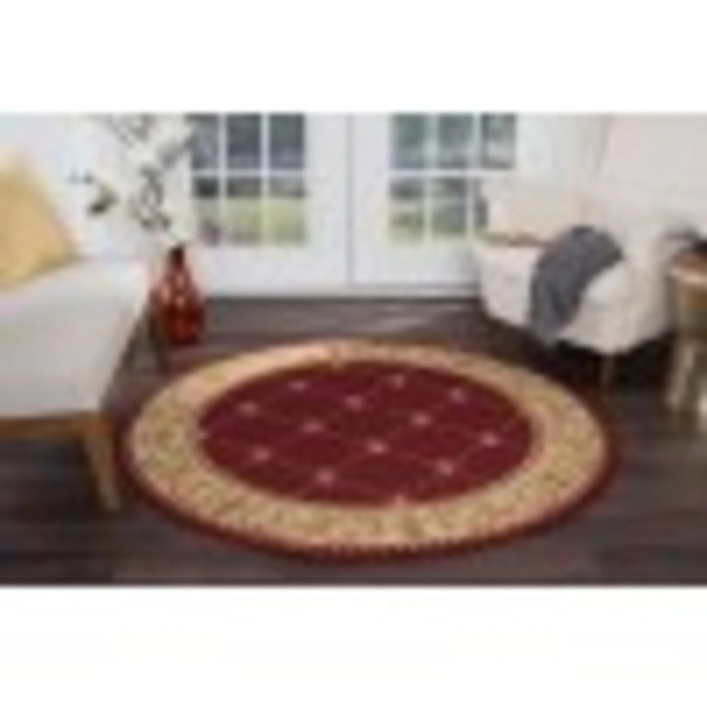 6ft Round Red Area Rug E364230