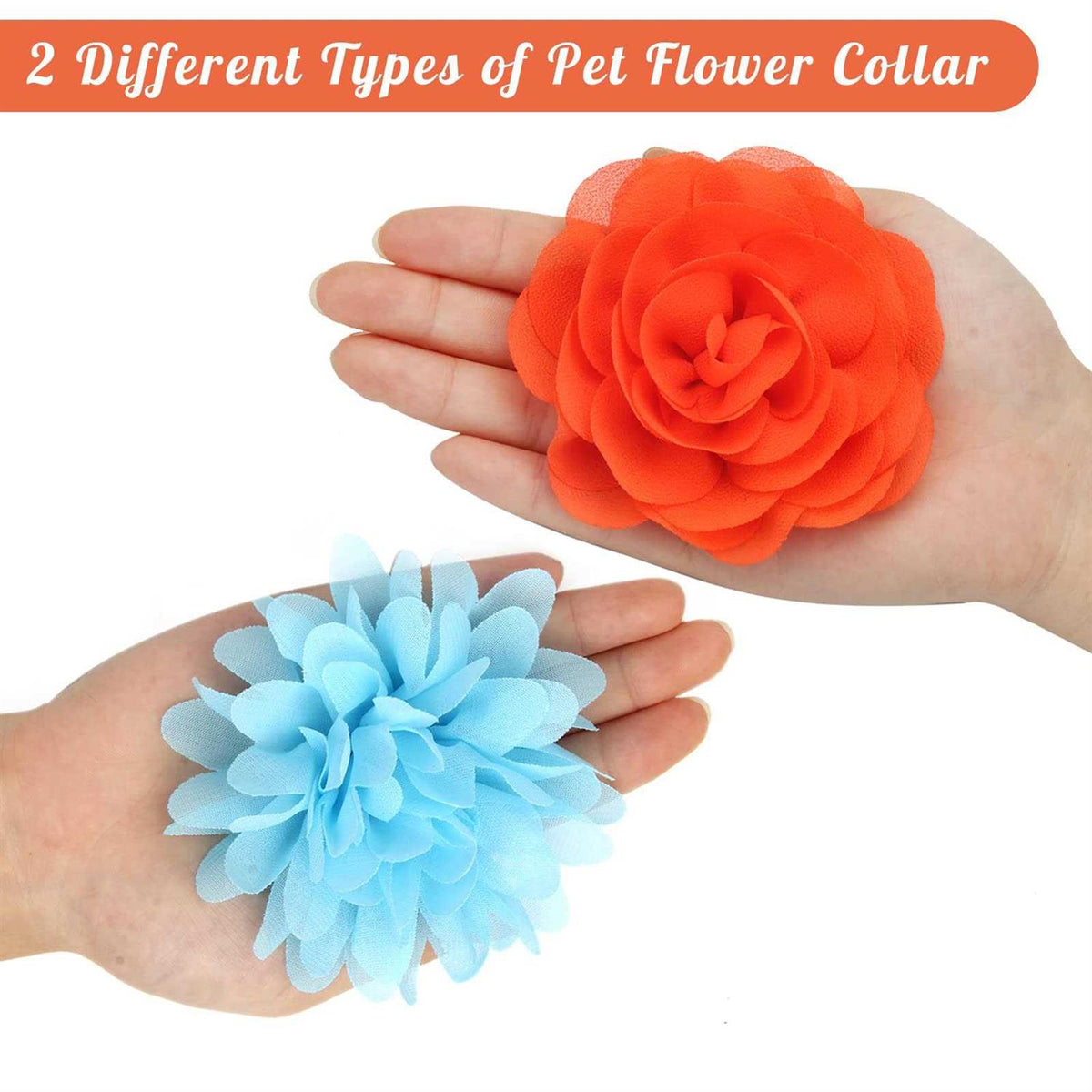 20 Pcs Multi-Color Soft Chiffon Dog Collar Flower Accessory V4551