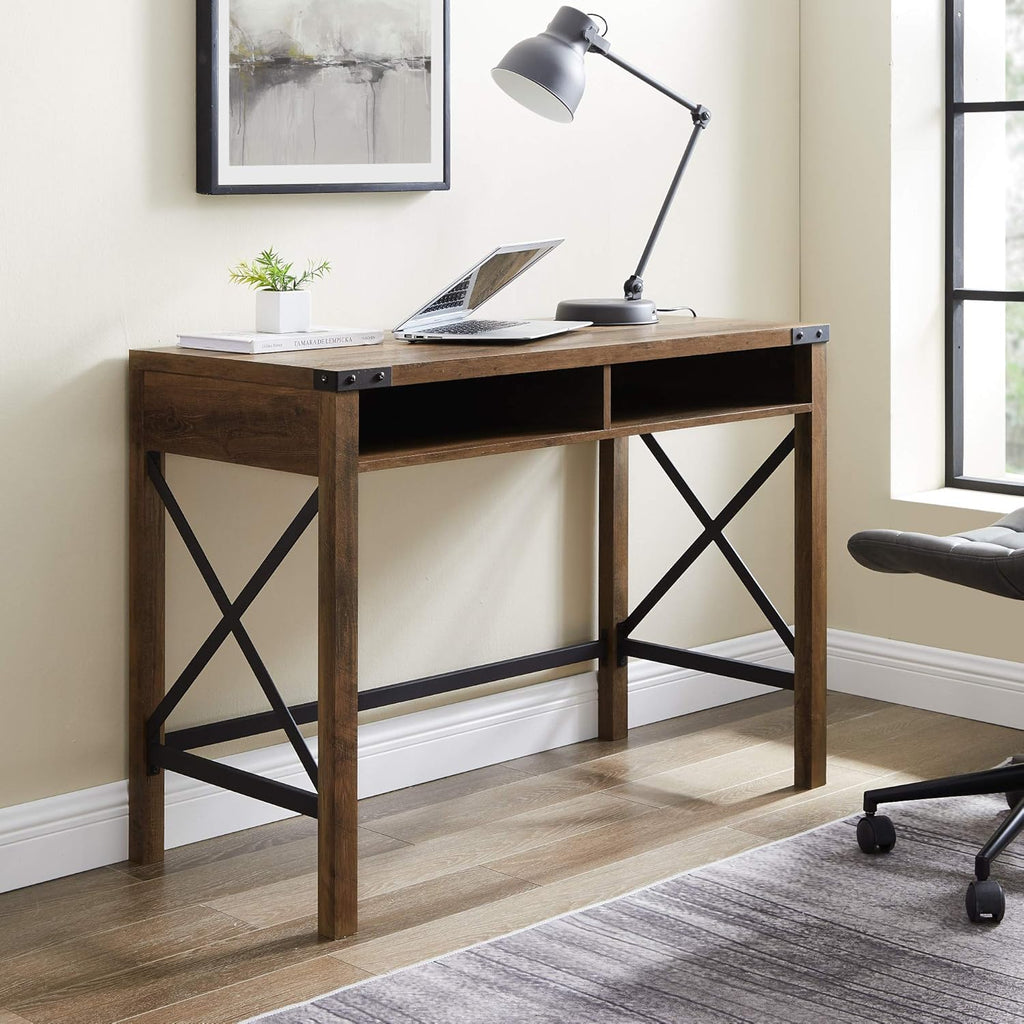 Grey Wash Metal Writing Desk J362217