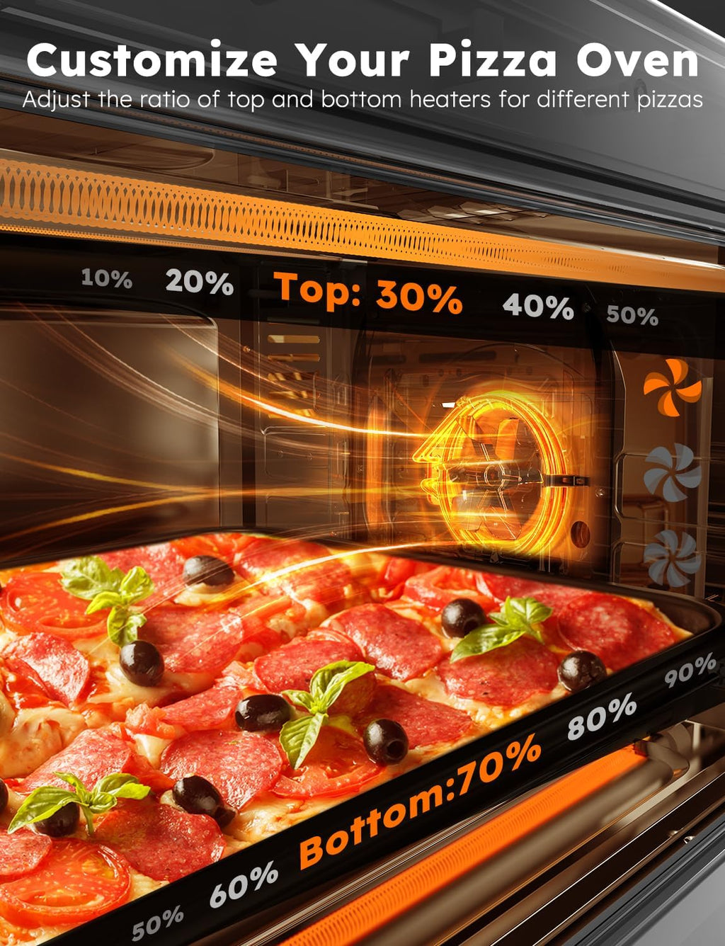 Stainless Steel Air Fryer Toaster Oven with Grill Combo, 30QT P520