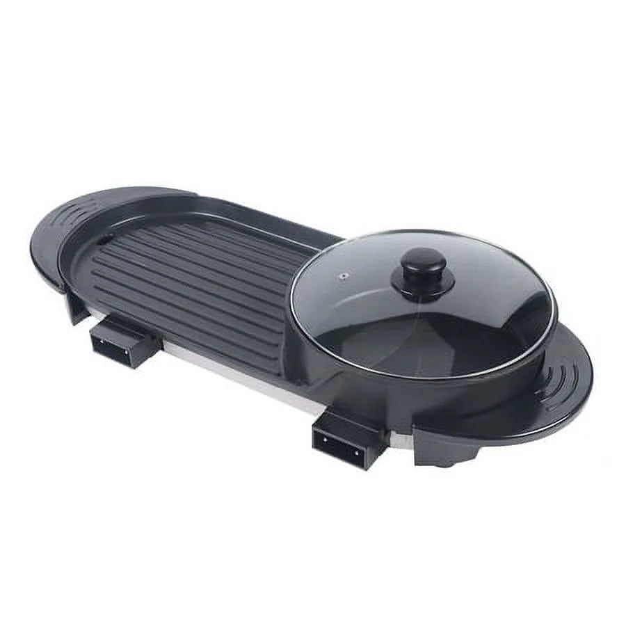 2 In 1 Portable Electric Non-stick Hot Pot Barbecue Grill T94958