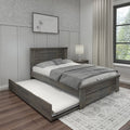 Full Size Wood Platform Bed with Trundle A933