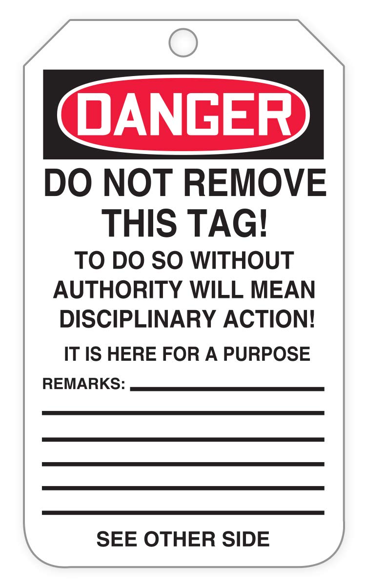 Danger Barricade Tags, Tear & Water Resistant PF-Cardstock, Pack of 2 B465565