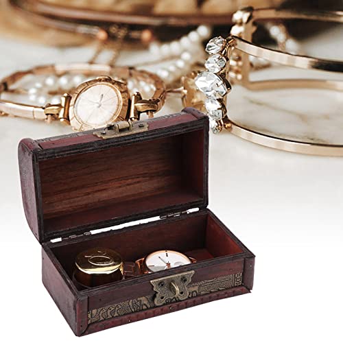 Small Wooden Treasure Chest Box with Lock U546