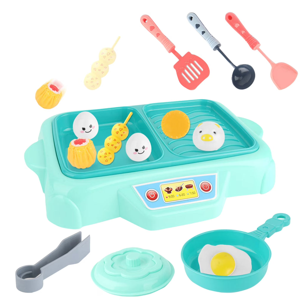 Educational Toys Grill Barbecue Set BBQ Food Toys with Music Lights Kids Spatula Q5702