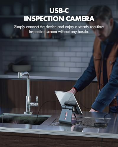Dual Lens Endoscope Camera with Light, 1080P HD Borescope with 8 LED Lights, USB Endoscope with 16.5ft Semi-Rigid Snake Camera, IP67 Waterproof Inspection Camera S963565
