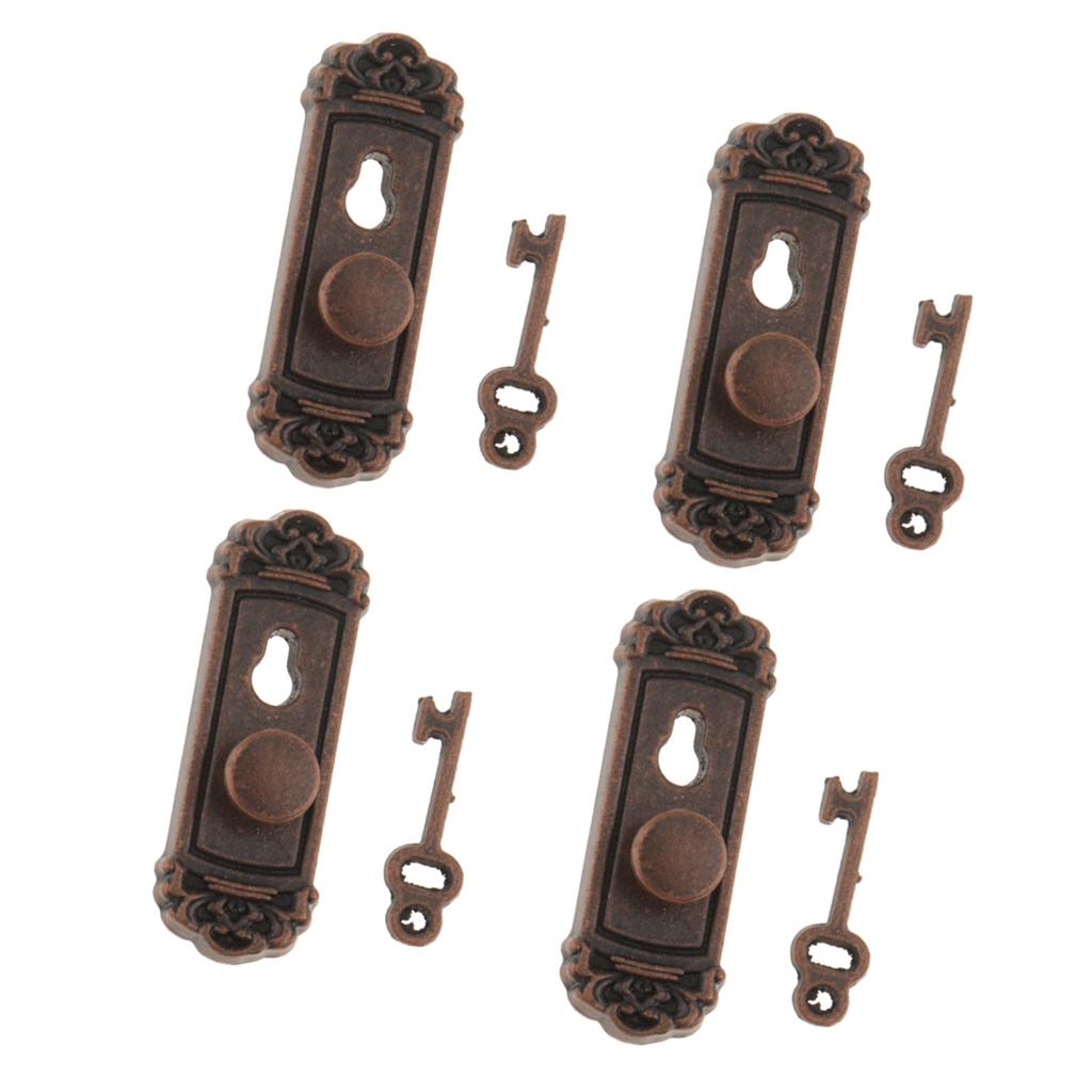 1:12 Ancient Metal Door Knob Dollhouse Miniature Handle K119368