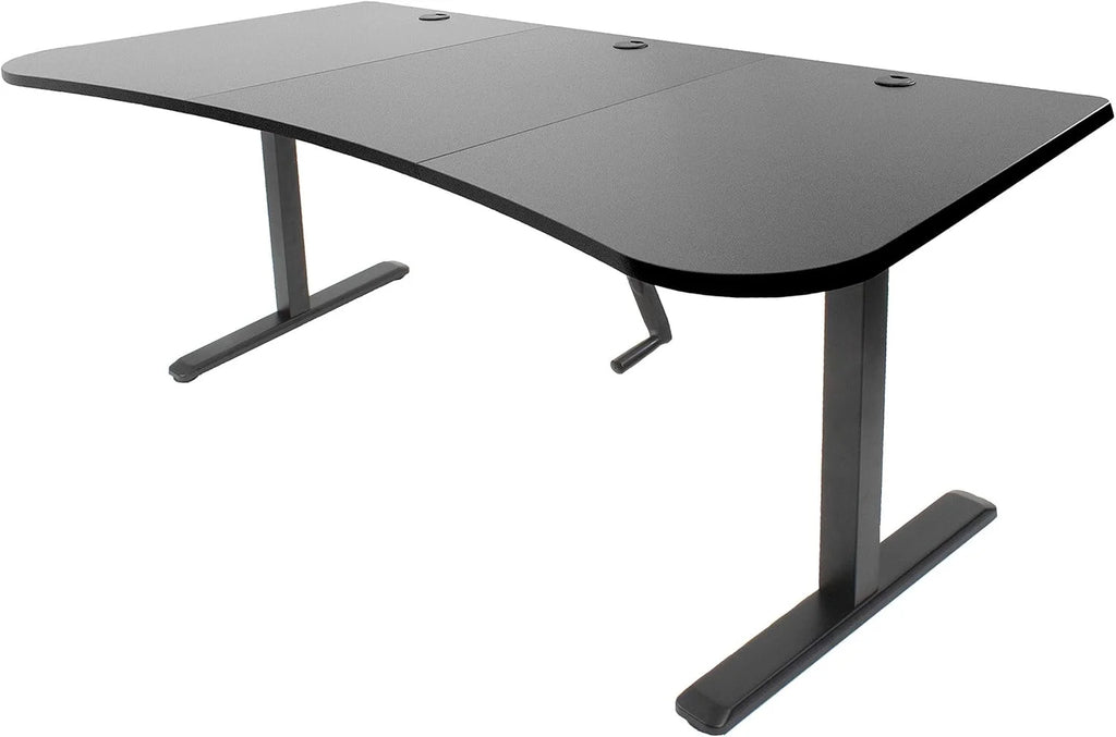 Height Adjustable 63 X 32 Inch Stand Up Desk with Black Table Top E17635