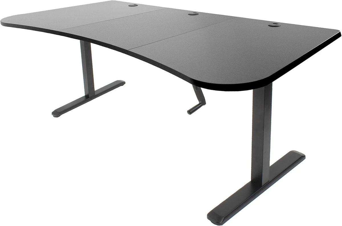 Height Adjustable 63 X 32 Inch Stand Up Desk with Black Table Top E17635
