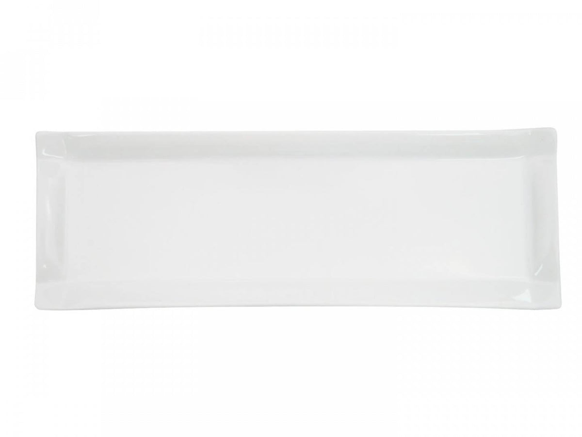 Super White Porcelain Rectangular Platter, 16-inch by 5-1/2-Inch, Box of 12 X818
