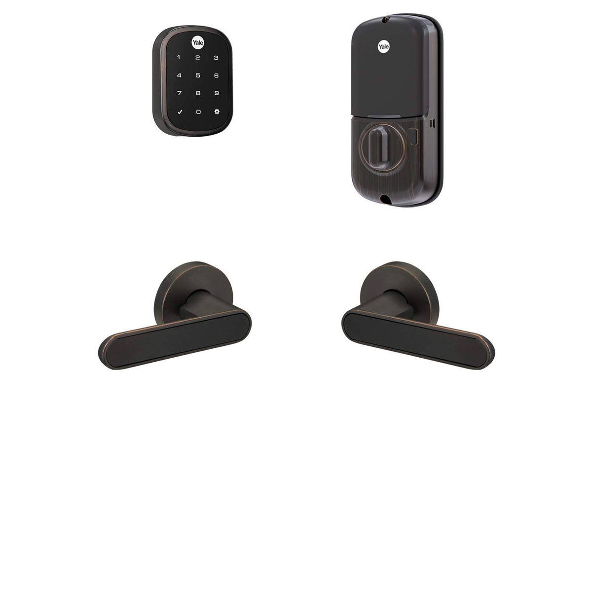 Touchscreen Deadbolt with Passage Levers Y20164
