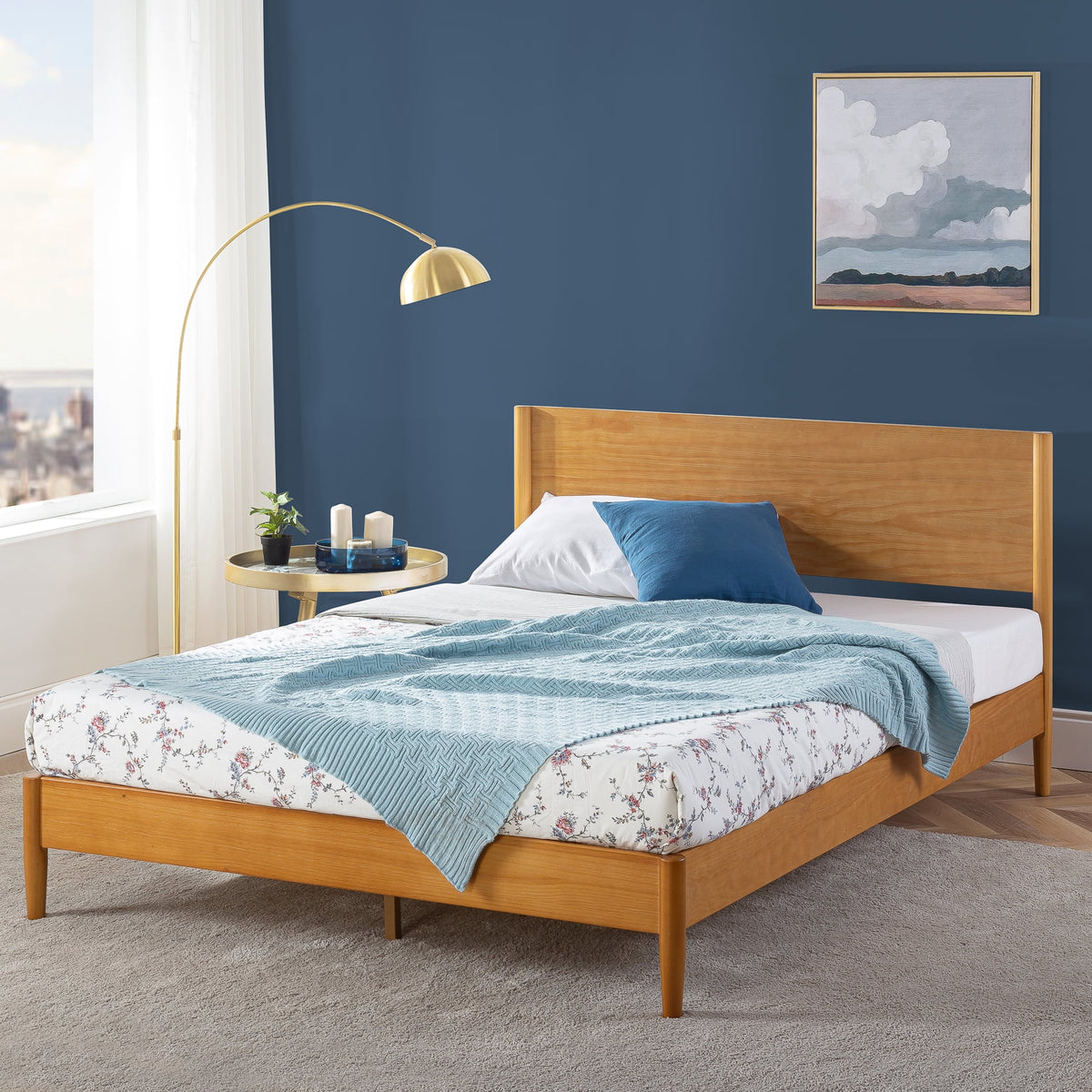 Queen Wood Platform Bed Frame F75342