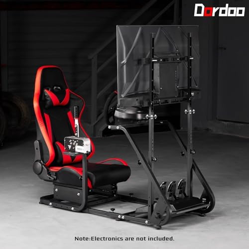 Racing Simulator Cockpit with Monitor Mount, red Seat G494