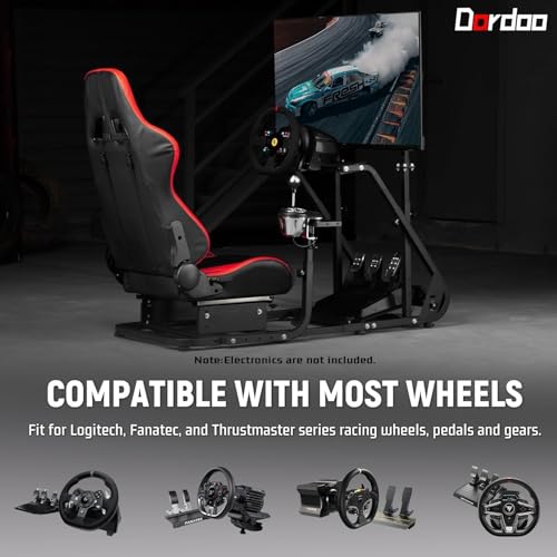 Racing Simulator Cockpit with Monitor Mount, red Seat G494