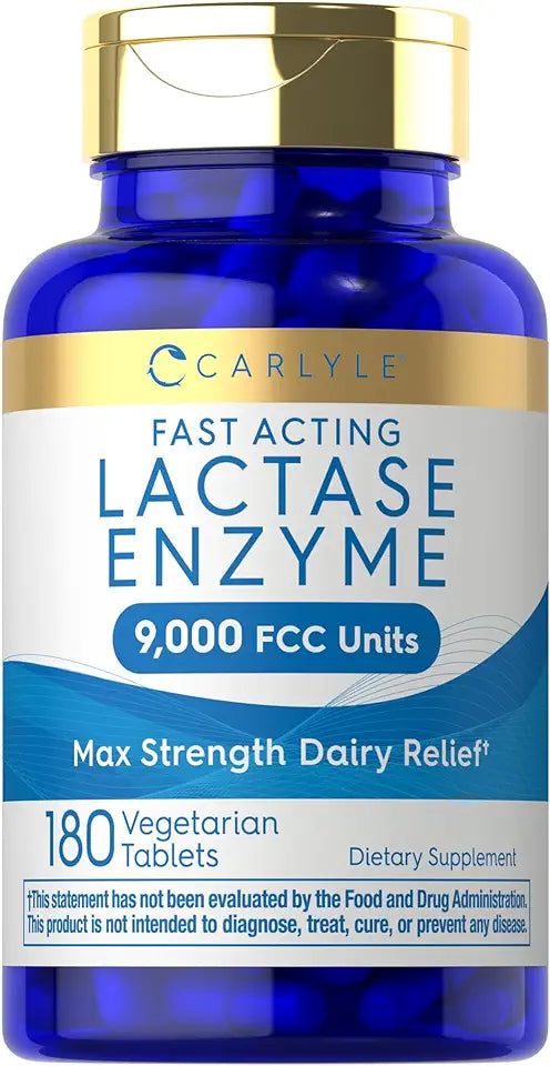 Lactase Enzyme 9000 FCC 180 Tablets Non-GMO Gluten Free L81935
