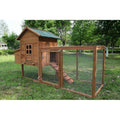 Large Two Tiers Wooden Chicken Coop C7318