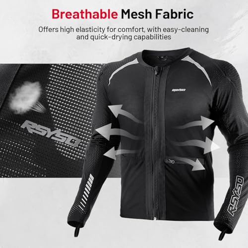 Armored Motorcycle Shirt with CE Certified Protective Mesh and Reflective Strips R91087