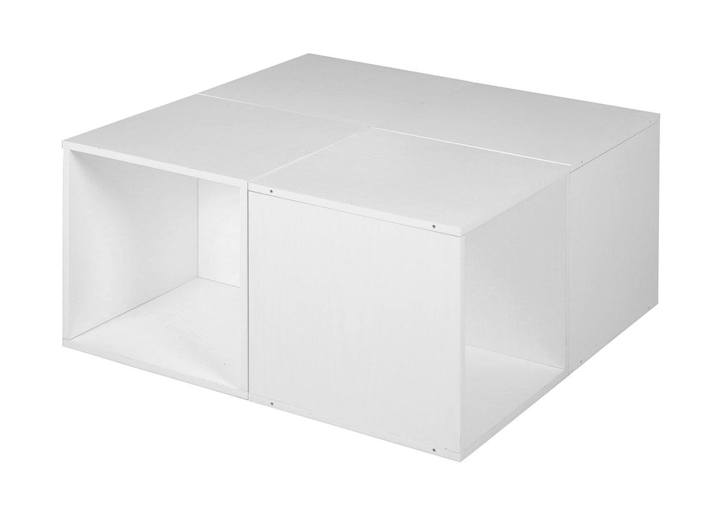 White Wood Grain 4 Cube Storage Set S58883