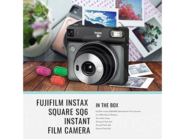 Graphite Gray Instant Film Camera with 20 Sheets Film and Camera Strap G364