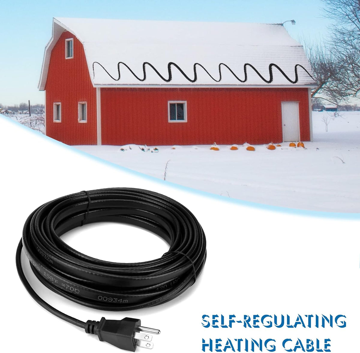 30FT Self Regulating Roof Deicing Cable, Pack of 2 A56306