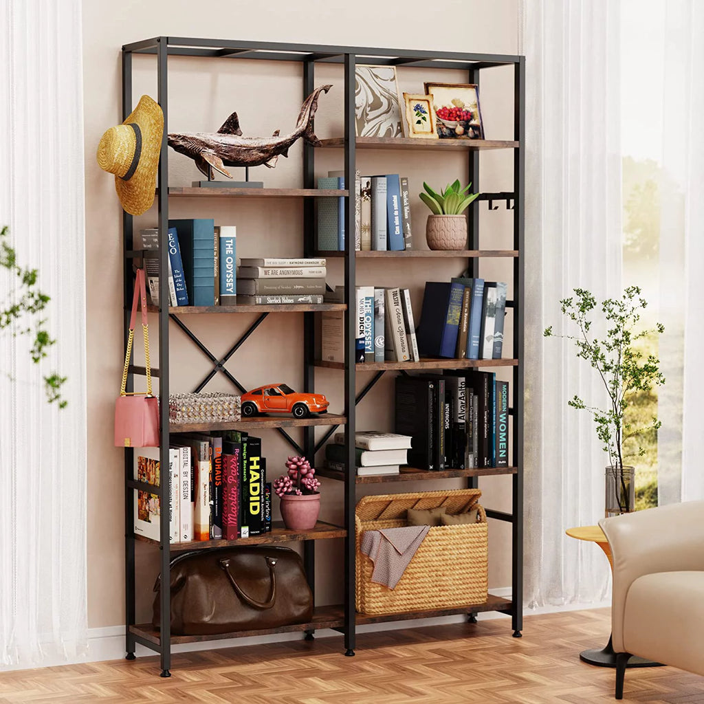 5 Tier Bookcase with 6 Hooks I873