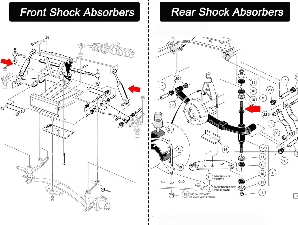 Front and Rear Shock Absorbers E65892