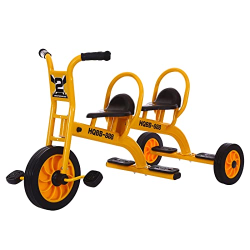 Kids Tricycle with Passenger Seat, Inflation-Free Rubber Wheels U894