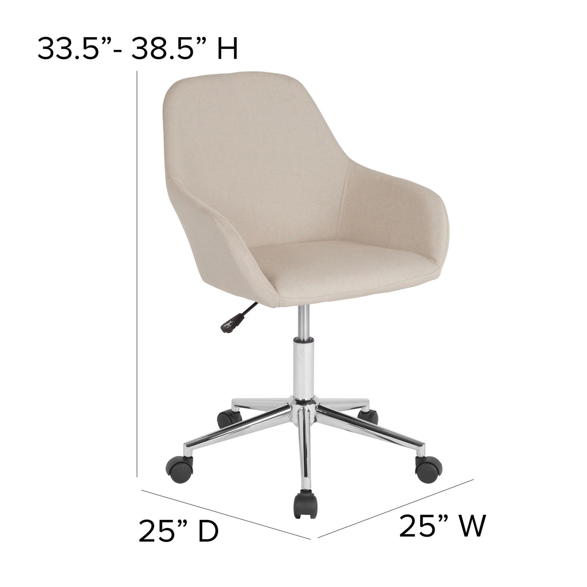 Beige Fabric Mid-Back Chair L821834