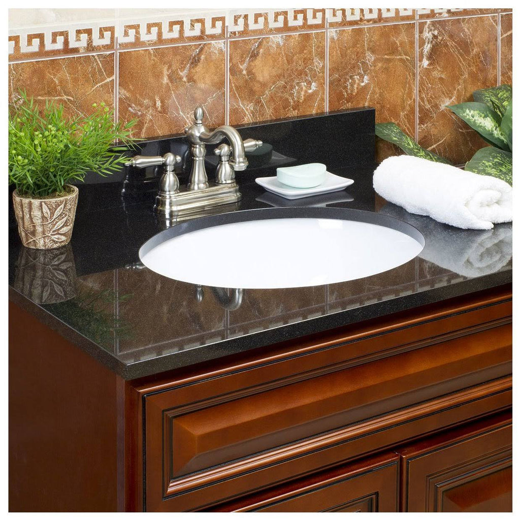 Absolute Black Granite Vanity Top 31 in x 22 in with Backsplash I8508